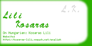 lili kosaras business card